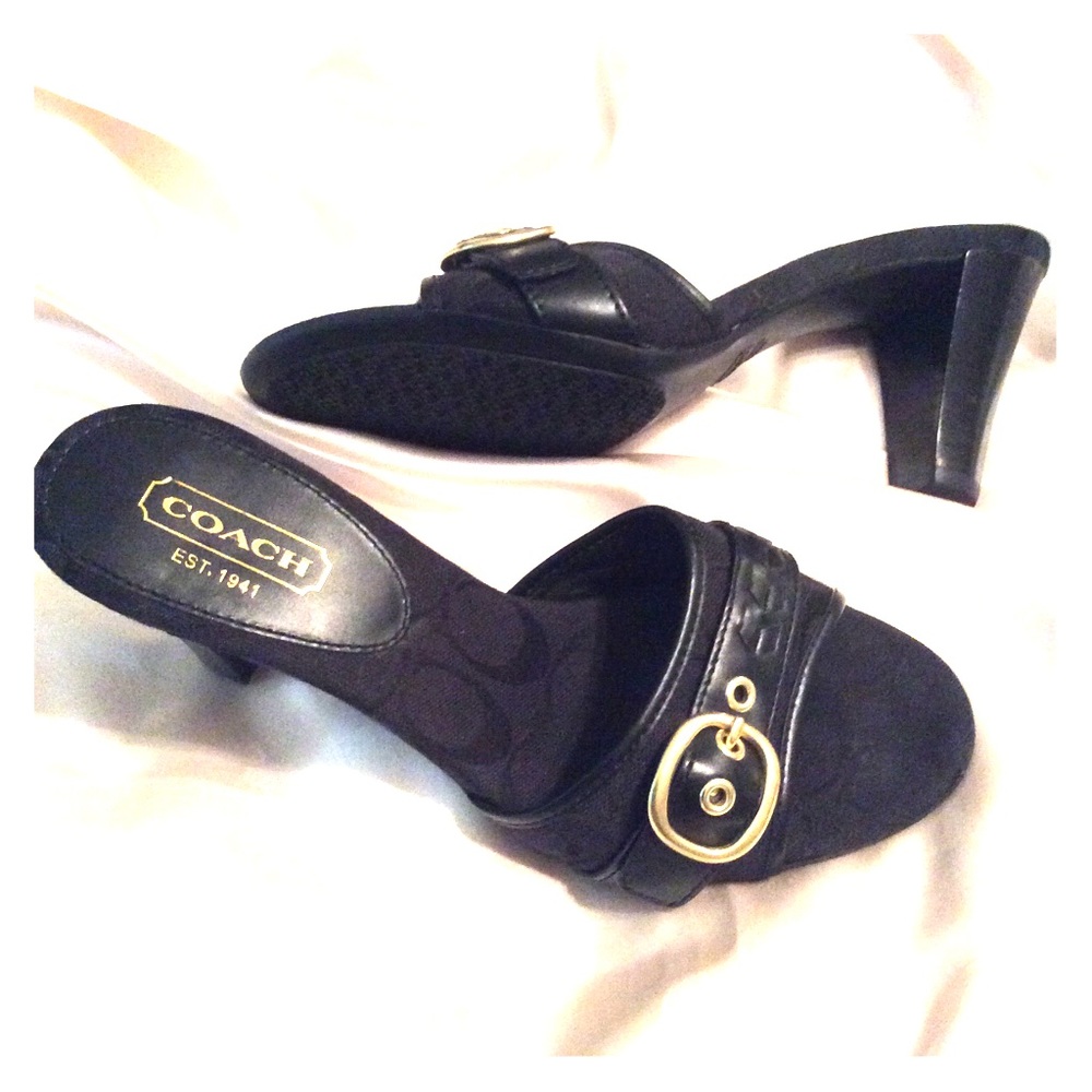Coach Open Toe Heels